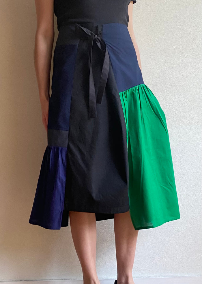 Tie Frill Skirt - green